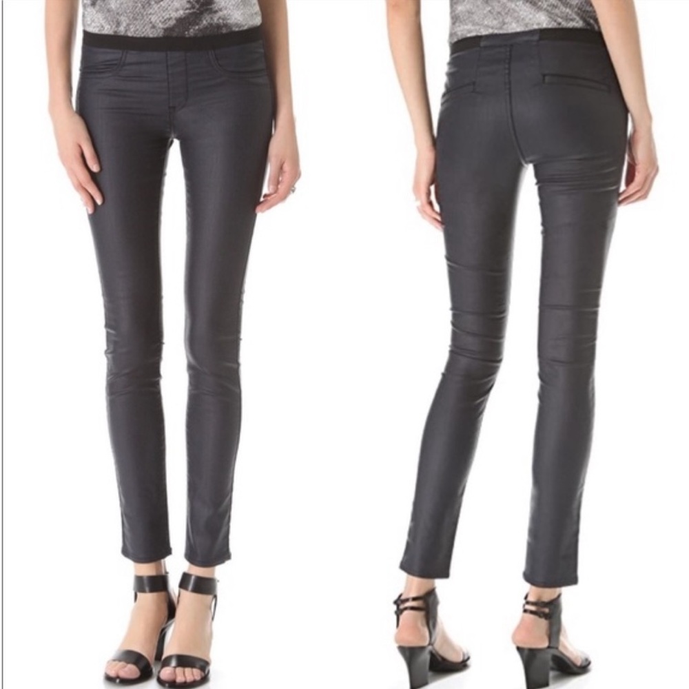 Helmut Lang coated black leggings size 28